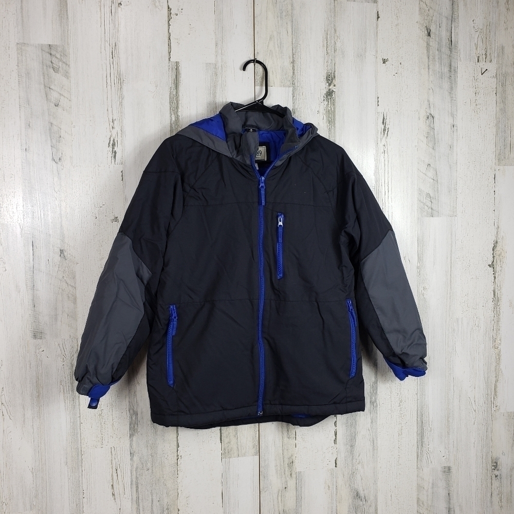 Boys the childrens place black, gray, blue winter Jacket size XL 14